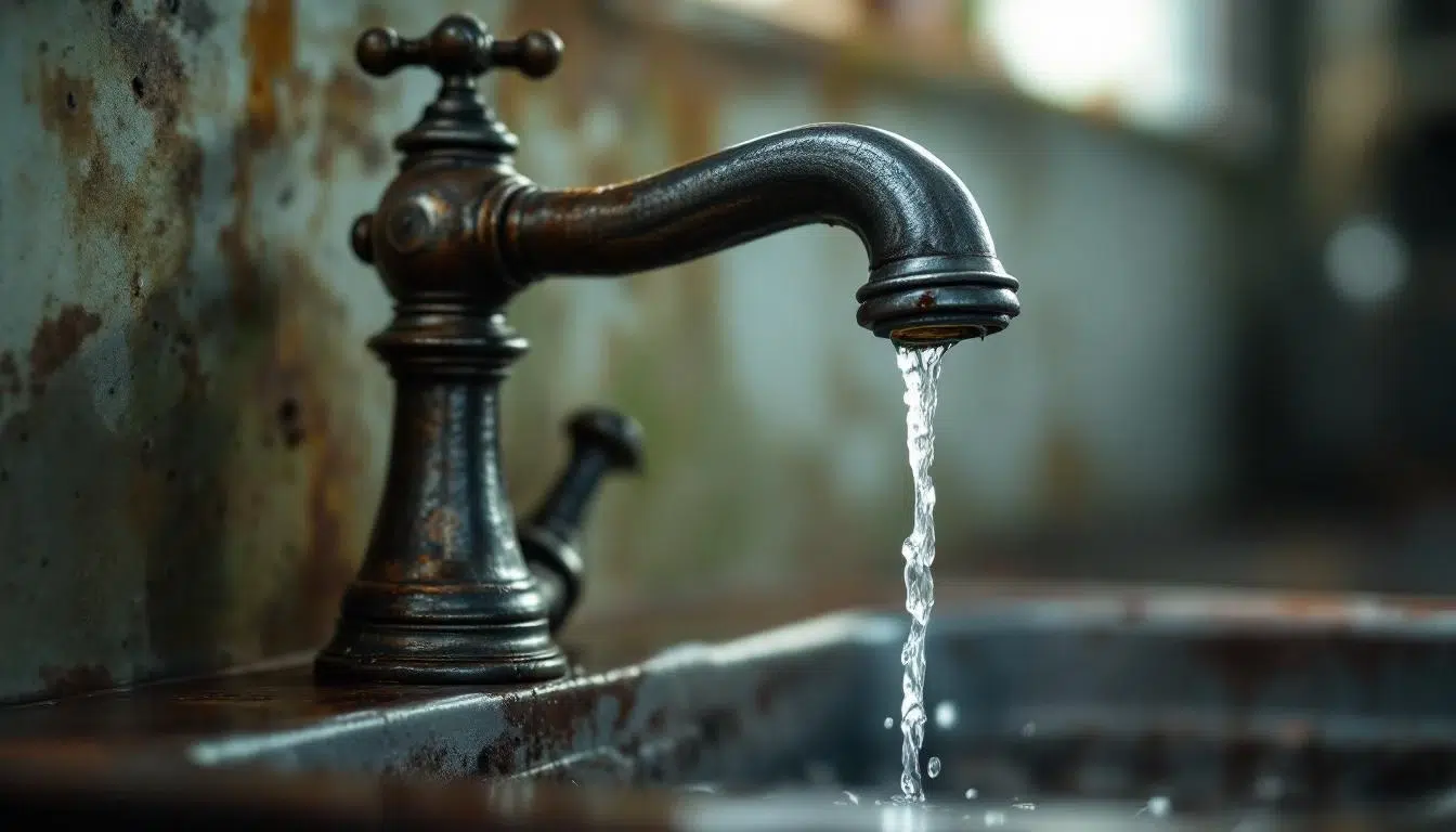 vieux robinet qui goutte