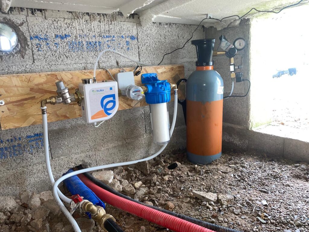 Installation de traitement d'eau sous-sol.