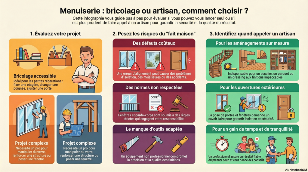 Guide choisir bricolage ou artisan menuiserie.